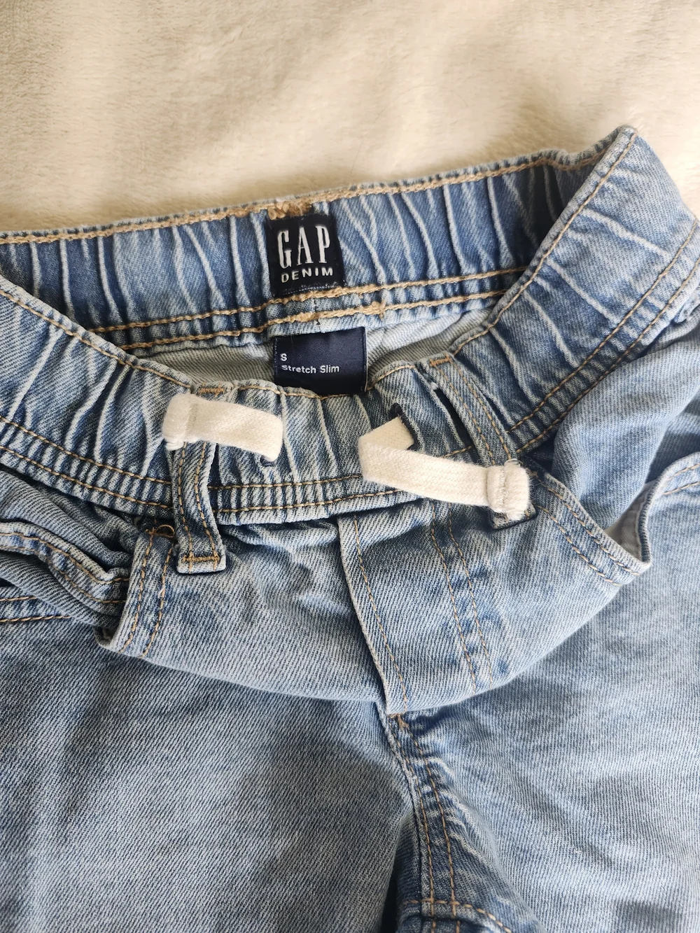 GAP Kids Elastic Waist Denim Jeans in Dark Blue and Light Blue